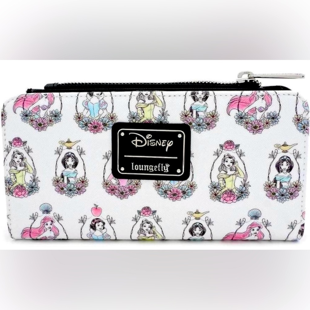 New  Loungefly Disney Princess Portraits Allover-Print Wallet